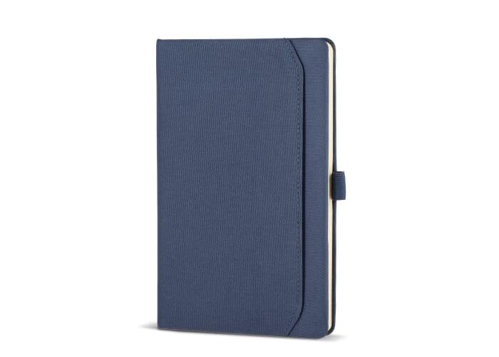Carnet personnalisable format A5 avec pochette Ashira Bleu foncé